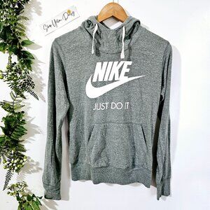 Nike Just Do It Gray Hoodie Sweatshirt Pullover Womens‎ Size M ~SW109.10